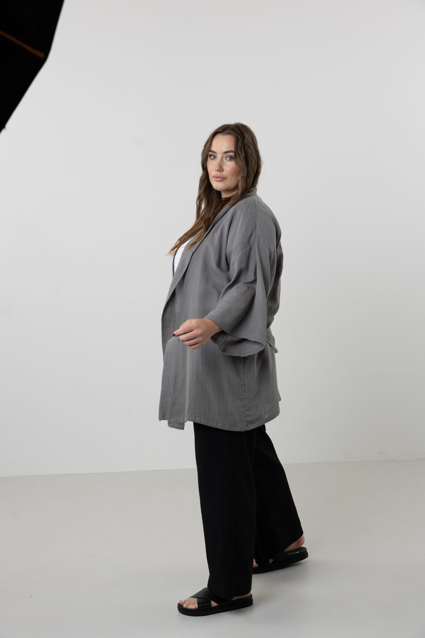 Abstract Face Embroidered Muslin Wrap - Image 12