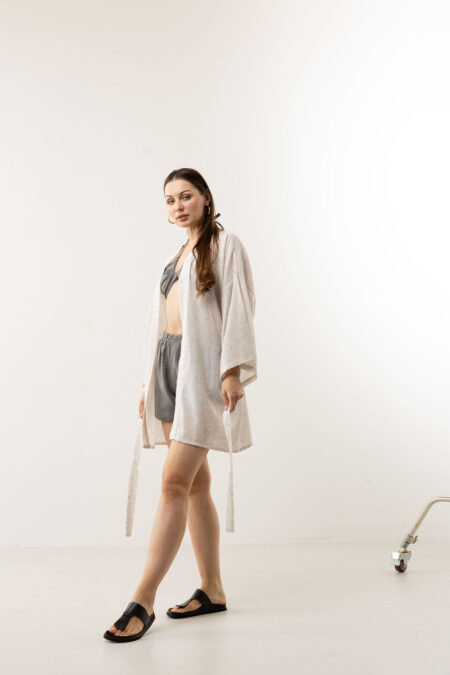Jellyfish Design Long Wrap Kimono