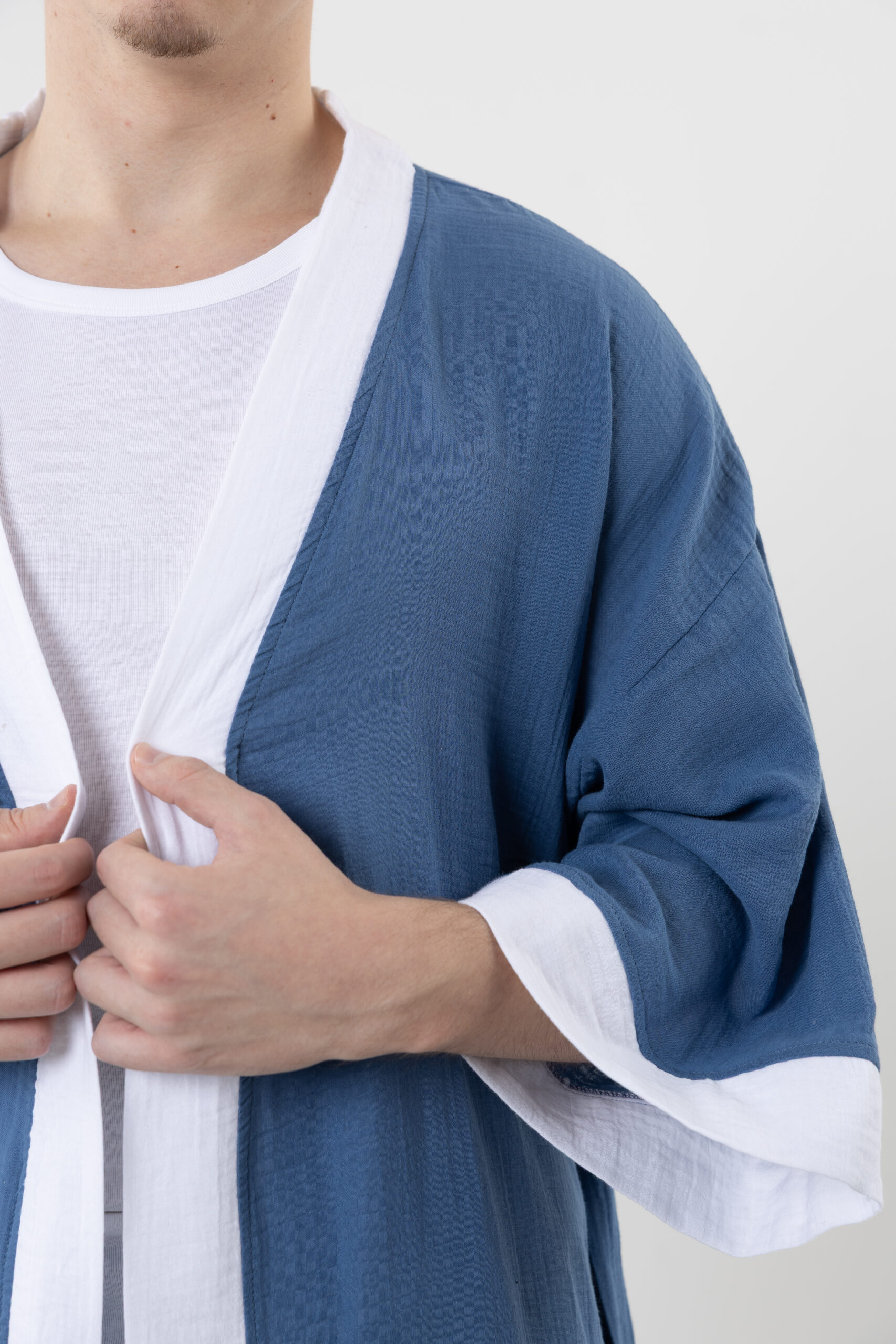 Abstract Face Embroidered Muslin Wrap - Image 2