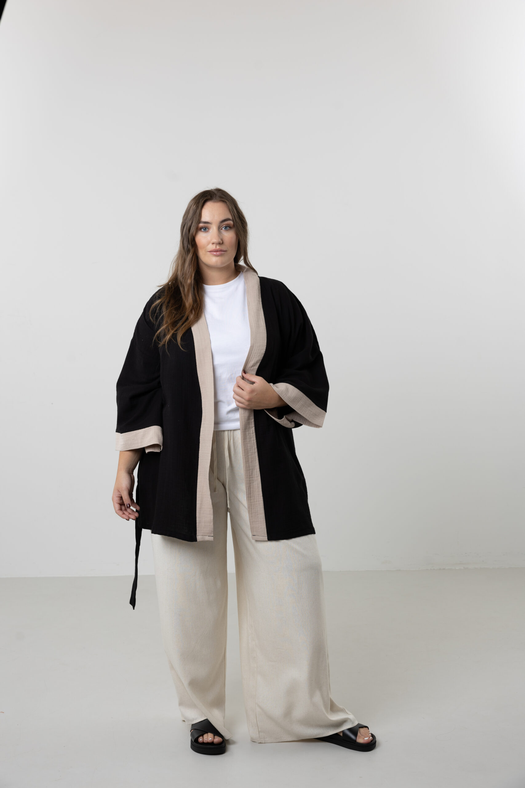 Abstract Face Embroidered Muslin Wrap - Image 10