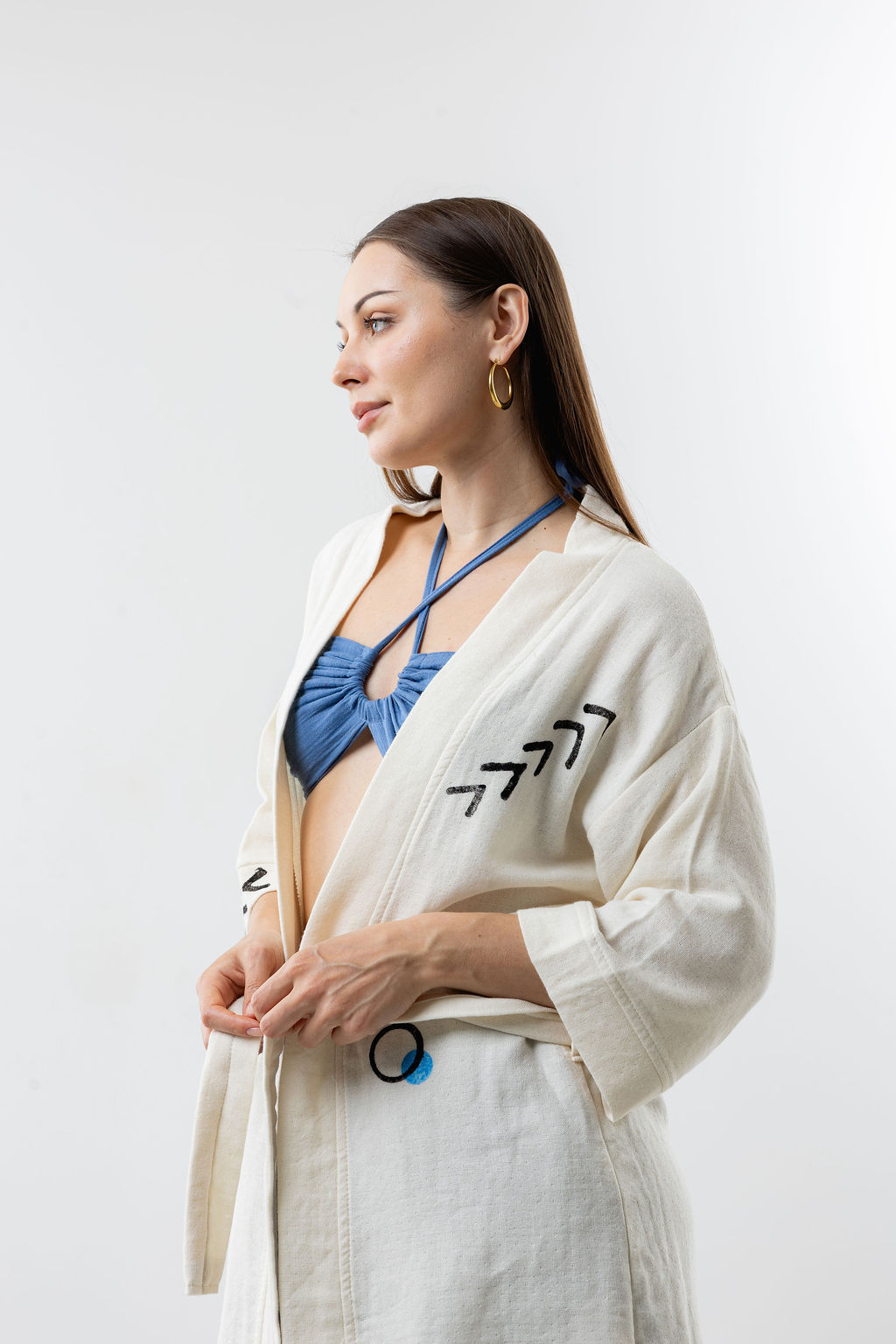Azure Cotton Short Wrap Tunic - Image 5