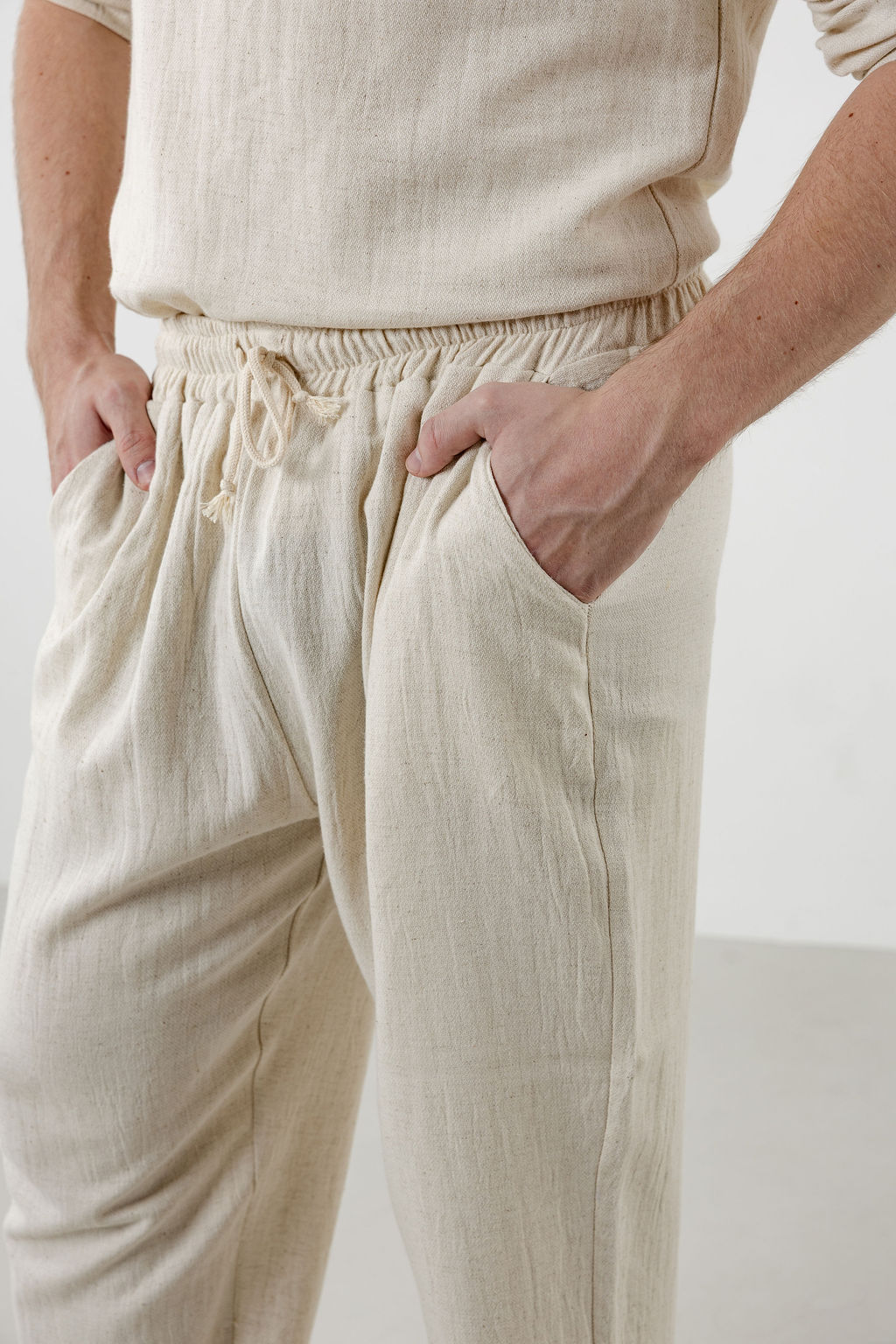 Natural Cream Men’s Linen Trousers