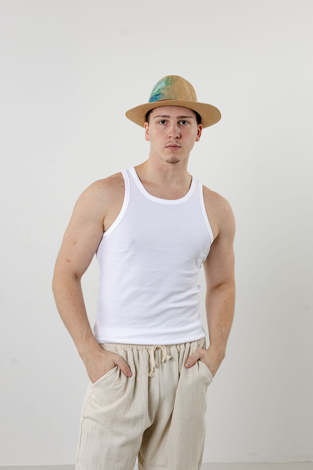 Men’s Summer Straw Fedora Hat – Sailing - Image 4