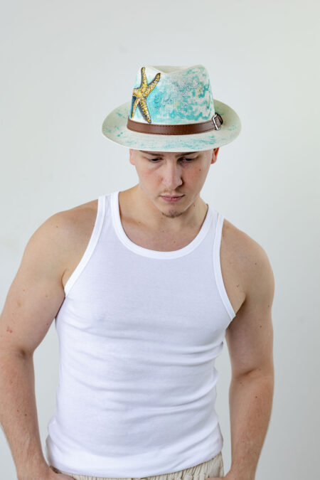 Men’s Summer Straw Fedora Hat – Sea Star