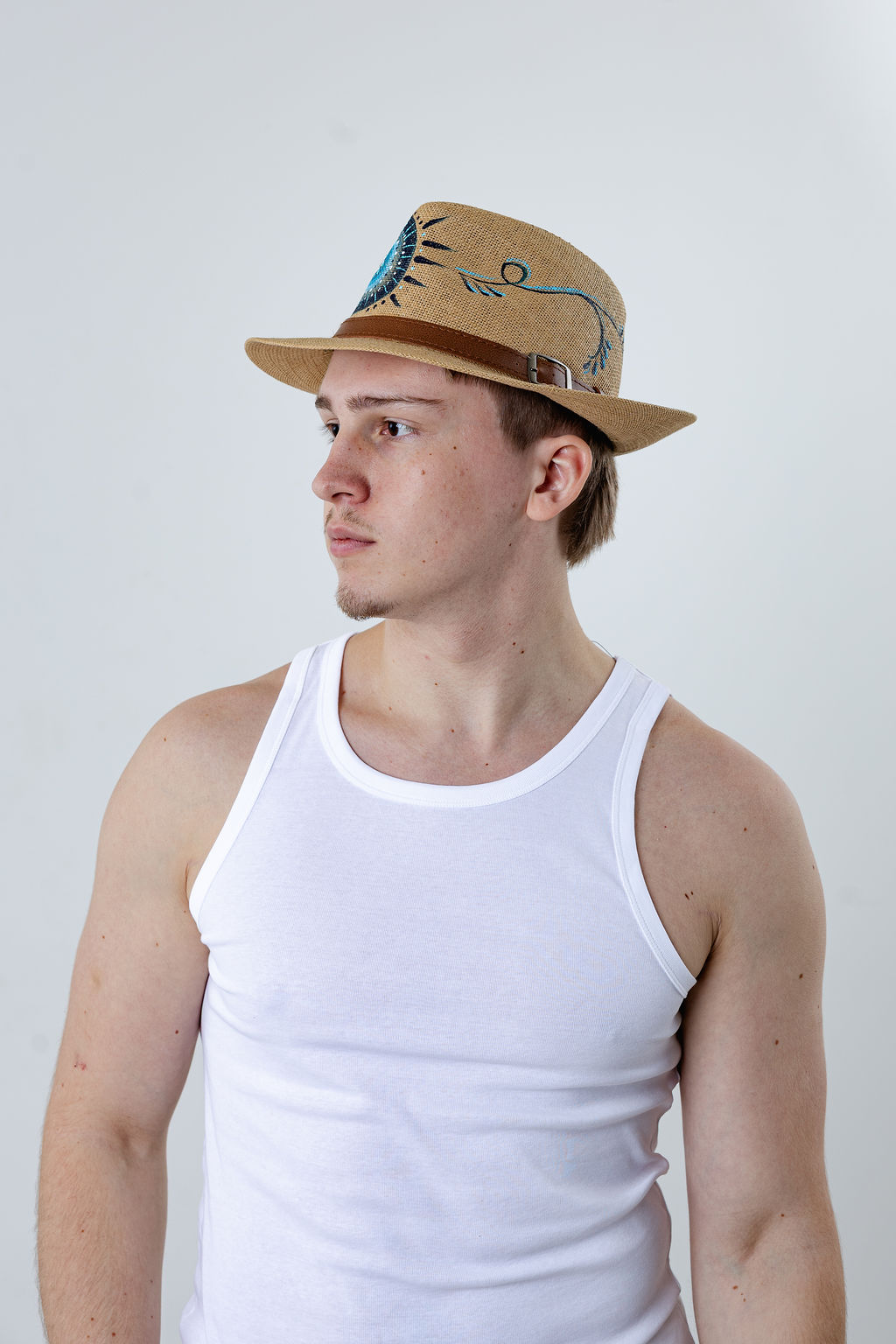 Men’s Summer Straw Fedora Hat – Lucky Eye - Image 2