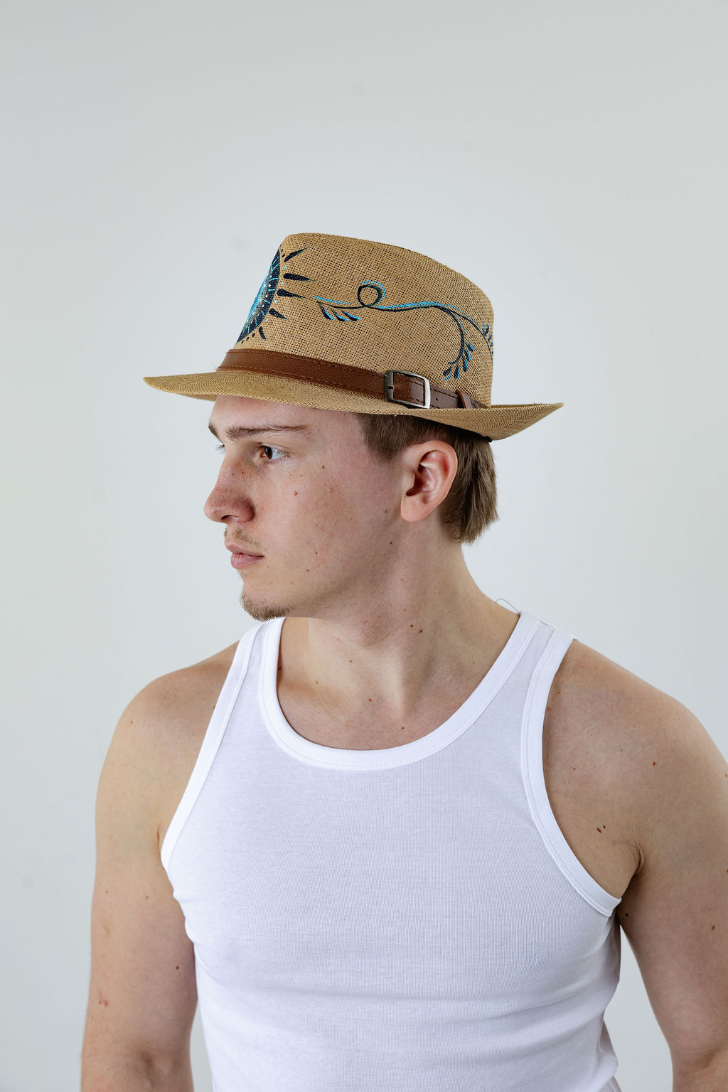 Men’s Summer Straw Fedora Hat – Lucky Eye - Image 3