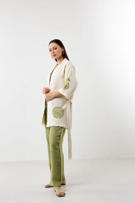 Green Labyrinth Style Tunic Kimono