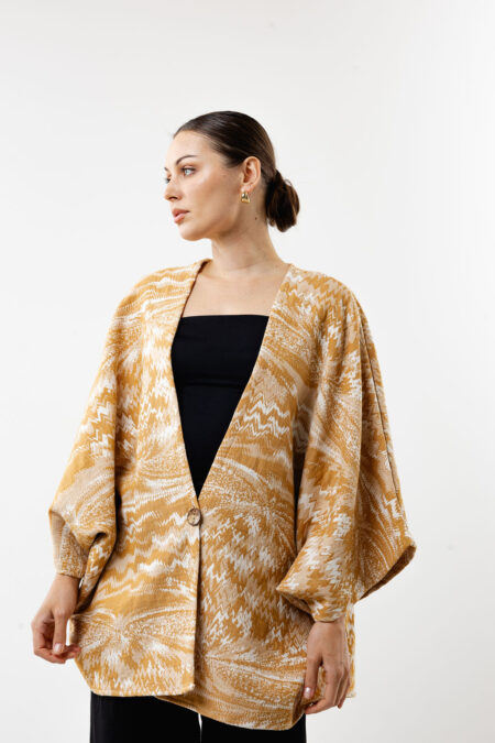 Balloon Weave Crop Cardigan