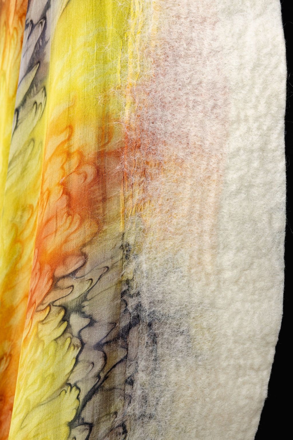 SunGold Elegance Silk Poncho-Yellow - Image 5