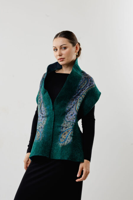 Forest-Ocean Elegance Shawl-Reversible Design