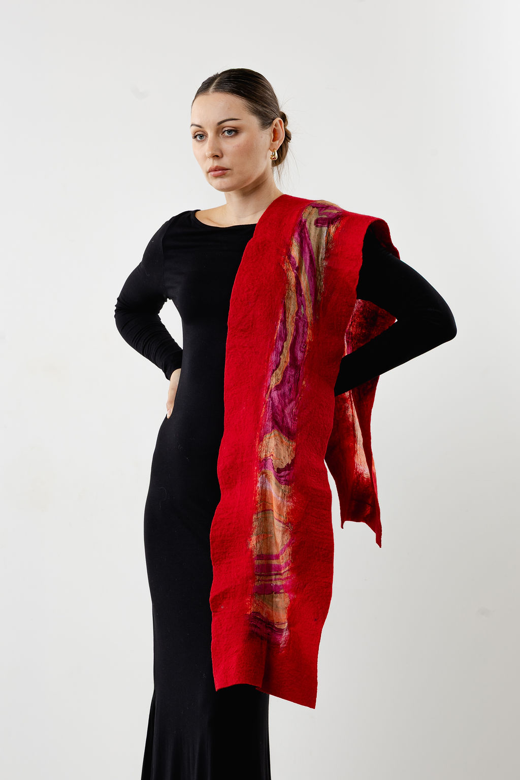 Ruby Tulip Elegance Shawl-Red