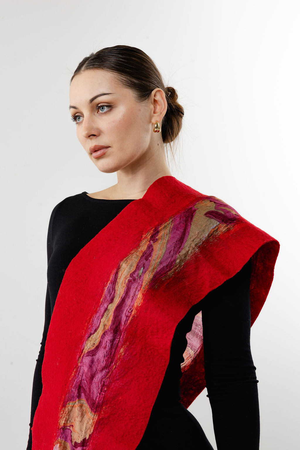 Ruby Tulip Elegance Shawl-Red - Image 3