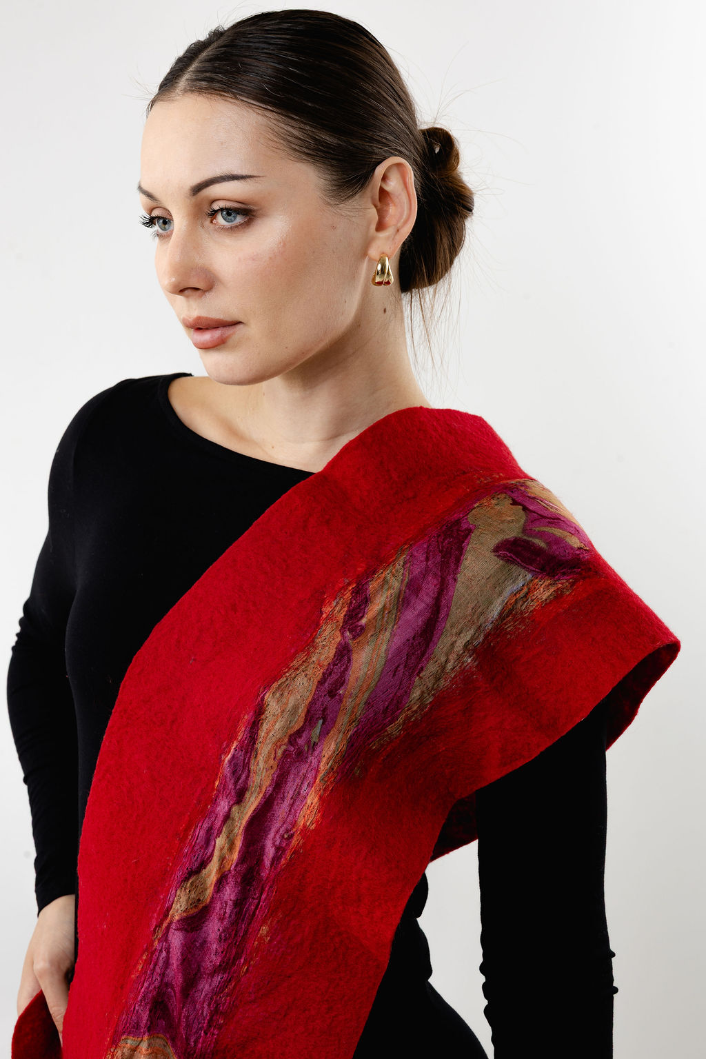 Ruby Tulip Elegance Shawl-Red - Image 2