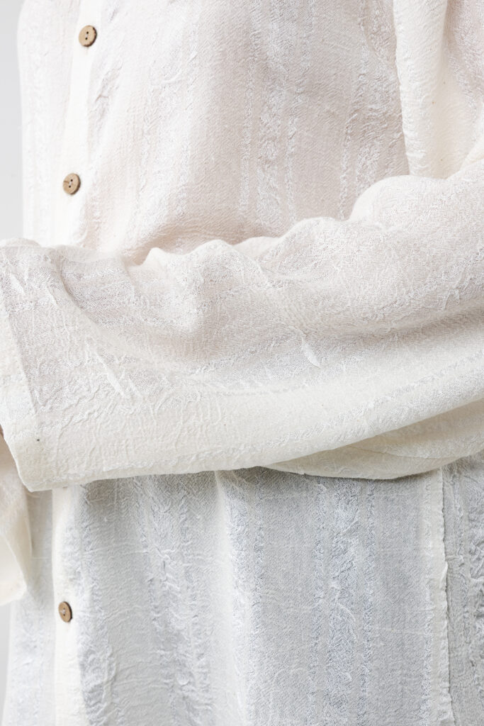 Women’s Starlight Silk Shirt in a premium silk-cotton blend.